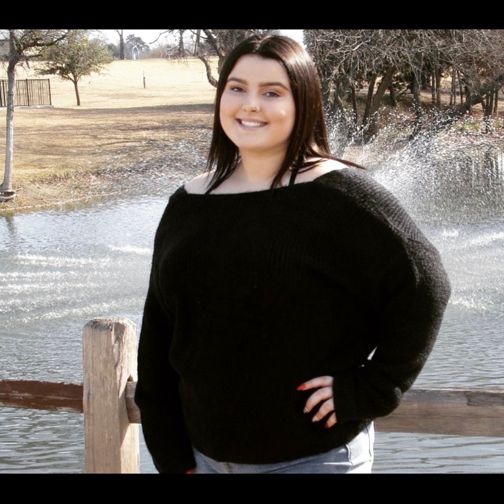 Black twist back sweater